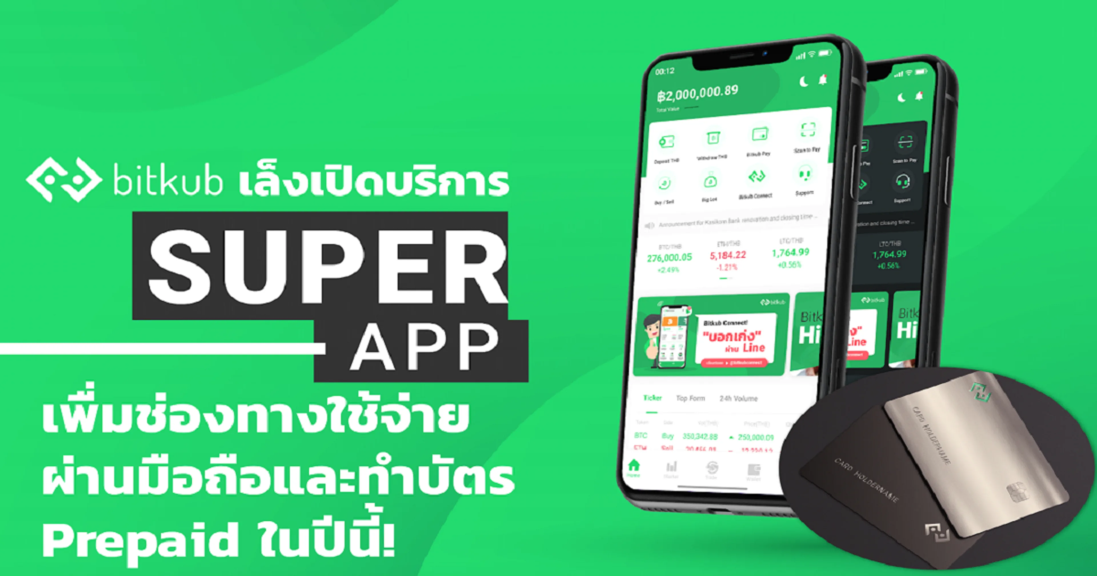 Bitkub เตรียมเปิดบริการ Superapp ทำบัตรเดบิตคริปโต และเพิ่มช่องทางใช้จ่ายผ่านมือถือในปีนี้!